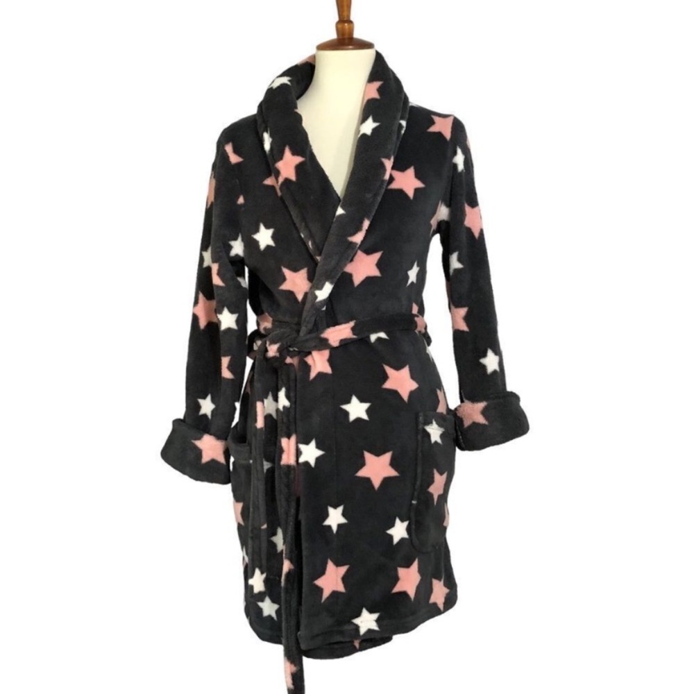 PJ Salvage star print plush bathrobe medium